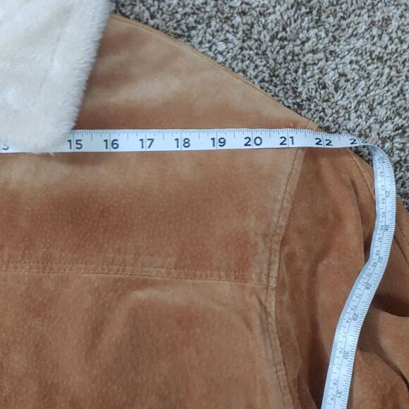 VTG Adler Collection Suede Leather Jacket Unisex Faux Fur Lined Coat Size S - Picture 7 of 10